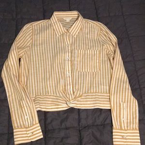 Aeropostale Long Sleeve Striped Woven Shirt